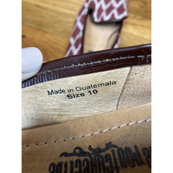 The Root Collective Womens 10 Millie Canvas Red Diamond Smoking Flats Loafers - Picture 7 of 8